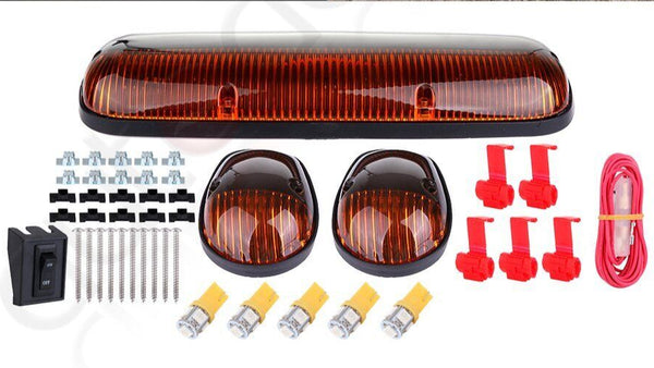 2002-2007 Chevy Silverado GMC Sierra 3x Amber Cab Roof Marker Lights Amber LED
