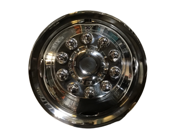 1988 1989 1990 1991 1992 1993 1994 1995 1996 1997 1998 Ford F-450 Front & Rear 16" Wheel Simulators Snap-on Stainless Steel Dually Dual Wheel 10 Lug