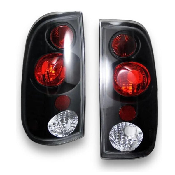 1997 1998 1999 2000 2001 2002 2003 2004 2005 2006 2007 Ford F-150 F-250 F350 Super Duty Left/Right Taillights Pair Black