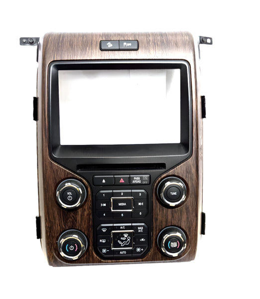 2013 2014 Ford F-150 Lariat Limited Radio Control Panel Faceplate Woodgrain Bezel DL3T18A802GD
