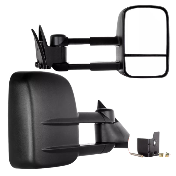 1988-1998 Chevy GMC C/K 1500 2500 3500 Left Right Manual Telescoping Tow Mirrors