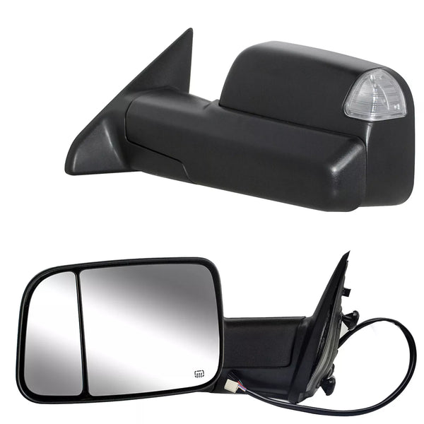 2009 2010 2011 2012 2013 2014 2015 2016 2017 2018 Dodge Ram 1500 2500 3500 Mirror Set Electric Tow Flip Up Black