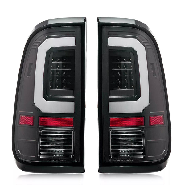 2008-2016 Ford F-250 F-350 F-450 F-550 Black LED Taillights Taillamps Tail Lights Lamps Set of 2