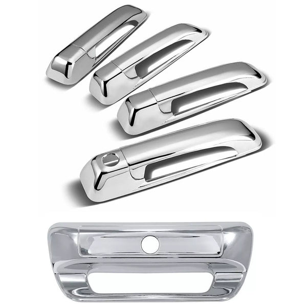 2020-2025 Ram 2500 3500 Chrome 4 Door Handles and Tailgate Covers Without Smartkey