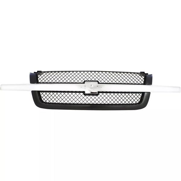 2003 2004 2005 2006 2007 Chevy Silverado Pickup 1500 2500 3500 Avalanche Chrome Grille w/ Black Inserts