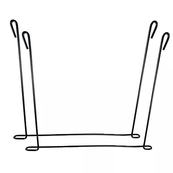 Set Stainless Steel Mud Flap Hold Down Anti-Sail Bracket Straight Black for 24" wide
