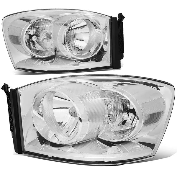 2006 2007 2008 Dodge Ram 1500 2500 3500 Clear Headlights Headlamps Head Lights Lamp Set