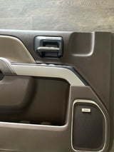 2016-2018 Silverado Sierra Front Left Door Panel Trim Brown Silver High Country