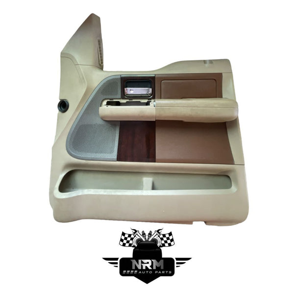 2004-2008 Ford F-150 King Ranch Right RH Front Door Trim Panel Tan/Woodgrain