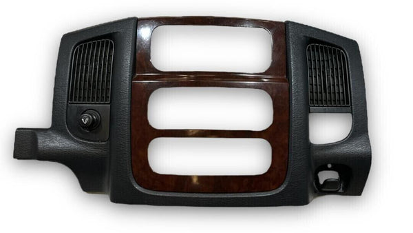 2002-2005 Dodge Ram 1500 Center Dash Radio Vent Bezel Black Woodgrain Wood