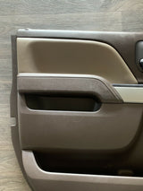 2016-2018 Silverado Sierra Front Left Door Panel Trim Brown Silver High Country