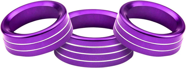 2015-2020 Chrysler 300 AC Radio Switch Trim Ring Knob Cover Purple 3pcs