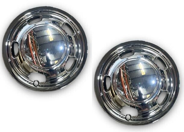 2003-2018 Dodge Ram 3500 Front Wheel Center Cap & Simulator Set 4 Piece Chrome