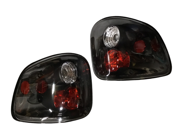 1997 1998 1999 2000 2001 2002 2003 2004 Ford F-150 Tail Lights Set of 2 Black Step Side Flareside