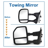 1999-2016 Ford F-250 F-350 F-450 F-550 Mirrors Set Chrome New Style Manual Restomod
