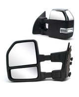 1999-2016 Ford F-250 F-350 F-450 F-550 Mirrors Set Chrome New Style Manual Restomod