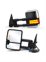 2003 2004 2004 2005 2006 2007 Chevrolet Silverado GMC Sierra 1500 2500 3500 Tow Chrome Mirrors Set Of 2 Dual Arm Door