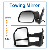 1999-2016 Ford F-250 F-350 F-450 F-550 Mirrors Set Chrome New Style Manual Restomod