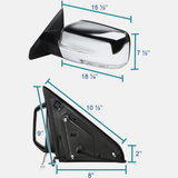 2013 2014 2015 2016 2017 2018 Ram 1500 Mirrors Set Power Folding Chrome Heated LED Signal