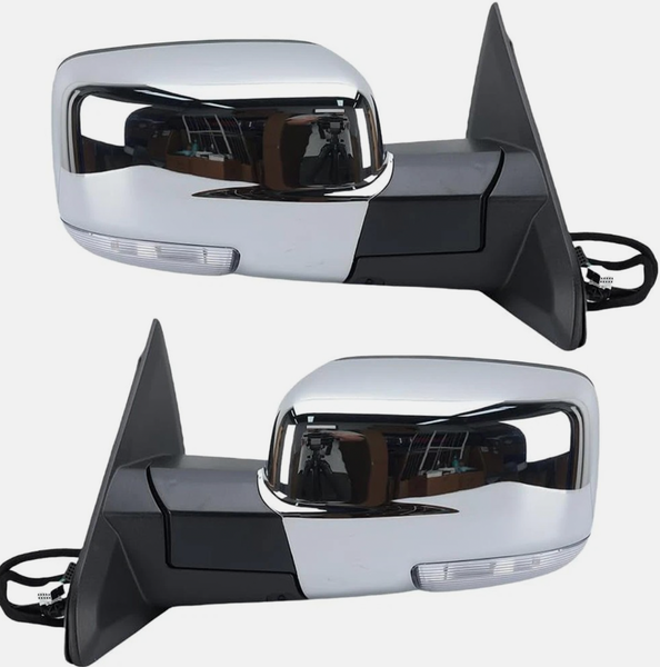 2013 2014 2015 2016 2017 2018 Ram 1500 Mirrors Set Power Folding Chrome Heated LED Signal