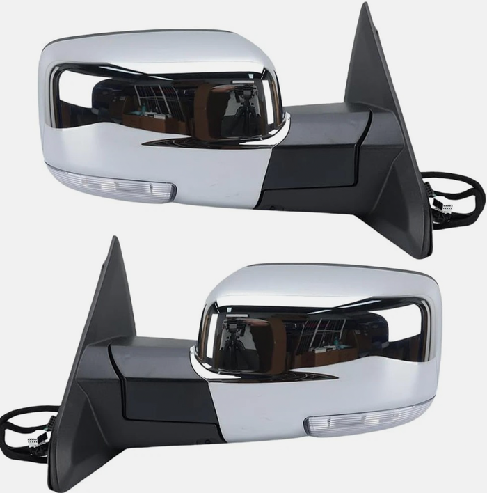 2013 2014 2015 2016 2017 2018 Ram 1500 Mirrors Set Power Folding Chrome Heated LED Signal