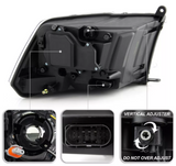 2013 2014 2015 2016 2017 2018 Ram 1500 2500 3500 Chrome Projector Headlights LED Headlamps Set Head Lights Lamps