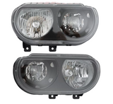2008 2009 2010 2011 2012 2013 2014 Dodge Challenger Headlamps Headlights Set Of 2 Black Halogen Pair