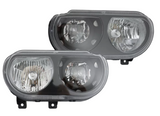 2008 2009 2010 2011 2012 2013 2014 Dodge Challenger Headlamps Headlights Set Of 2 Black Halogen Pair
