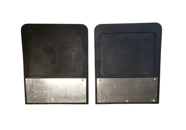 Dually Dual Rear Wheel DRW Mud Flap Heavy Duty Rubber with Stainless Steel Weights Plate 24" height x 19" wide