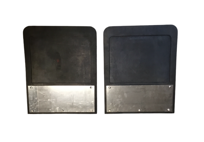 Dually Dual Rear Wheel DRW Mud Flap Heavy Duty Rubber With Stainless Steel Weights Plate 24