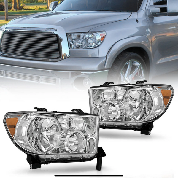 2007-2013 Toyota Tundra / 2008-2017 Sequoia Amber Corner Headlights Assembly Head Lamps