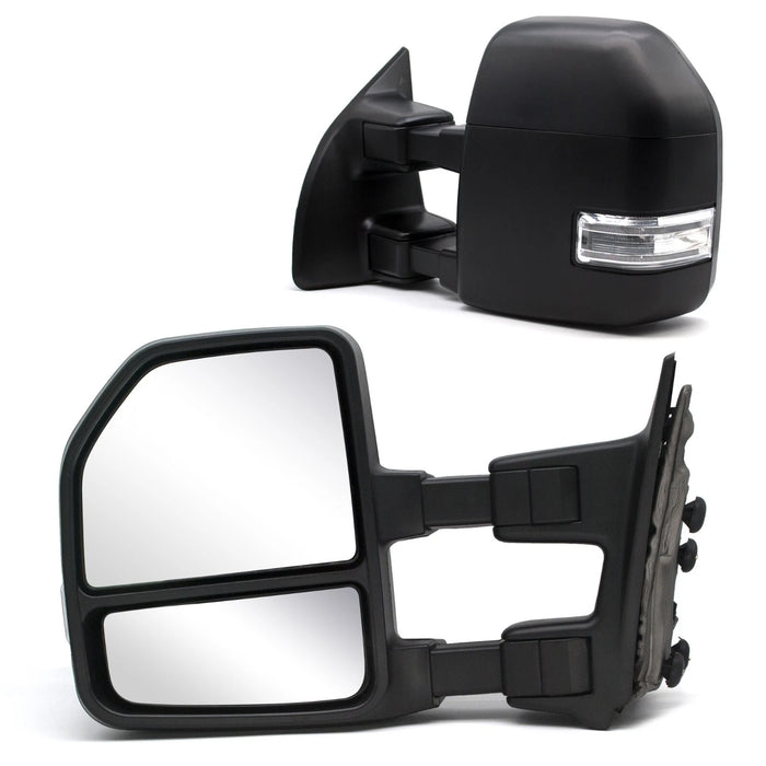 1999-2016 Ford F-250 F-350 F-450 F-550 Mirrors Set Black New Style Manual Restomod