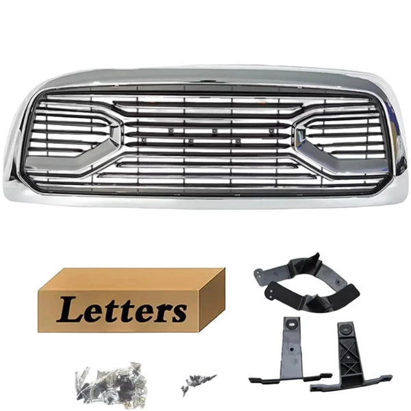 2013 2014 2015 2016 2017 2018 Dodge Ram 2500 3500 4500 5500 Chrome Front Bumper Grill Grille