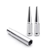 32Pcs 14X1.5 Spike Lug Nuts Chrome 4.5" W/ Key For Ram 2500 3500 Ford F-250