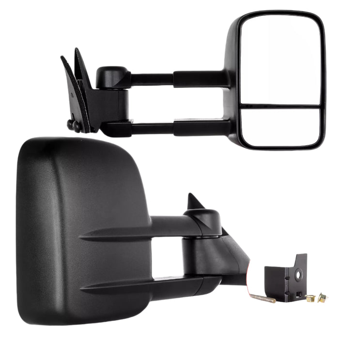 1988-1998 Chevy GMC C/K 1500 2500 3500 Left Right Manual Telescoping Tow Mirrors