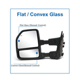 1999-2016 Ford F-250 F-350 F-450 F-550 Mirrors Set Black New Style Manual Restomod