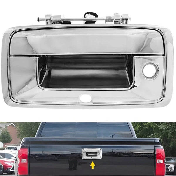 2014 2015 Chevrolet Silverado GMC Sierra Tailgate Handle Backup W/ Camera Chrome 23448681 23128692