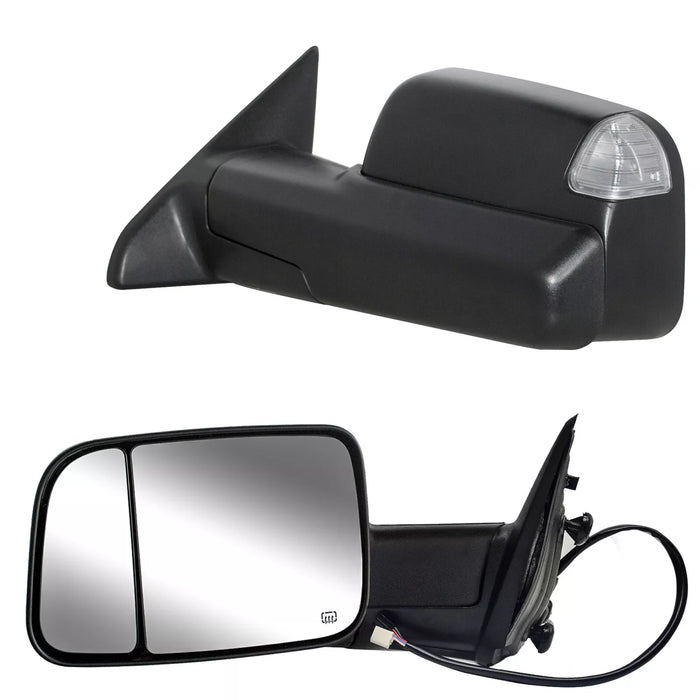 2009 2010 2011 2012 2013 2014 2015 2016 2017 2018 Dodge Ram 1500 2500 3500 Mirror Set Electric Tow Flip Up Black