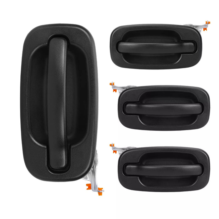1999-2007 Chevrolet Silverado GMC Sierra 1500 2500 3500 Black Textures Set Of 4 Door Handles