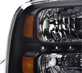 2005 2006 2007 Ford F-250 F-350 F-450 F-550 Headlamps Headlights Set of 2 Black LED