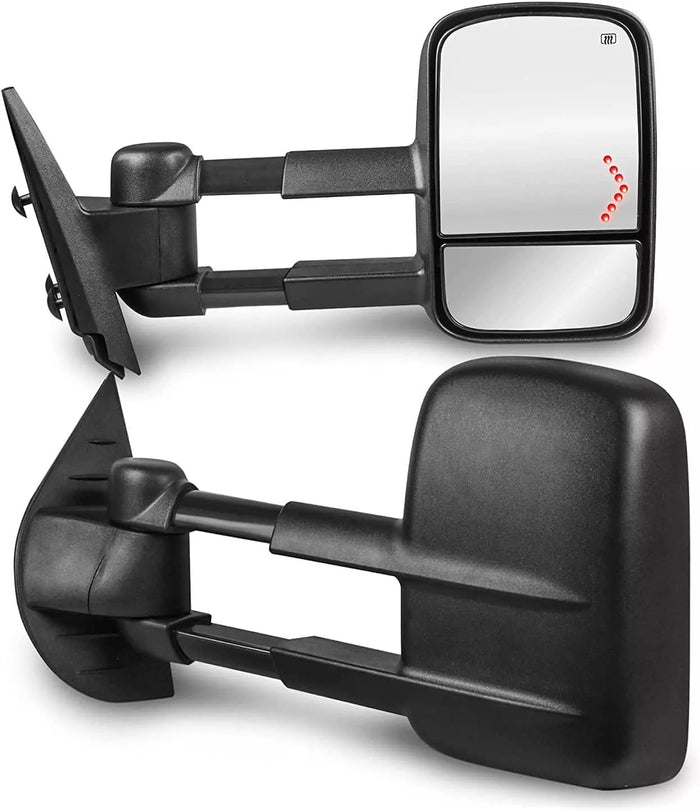2007 2008 2009 2010 2011 2012 2013 Chevy Silverado 1500 2500 3500 Heated Tow Mirror Pair Set with Signal Left Right Electric