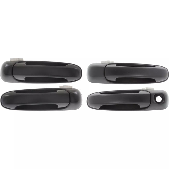 2002 2003 2004 2005 2006 2007 2008 Dodge Ram 1500 2500 3500 Exterior Black Smooth Door Handle Set Of 4