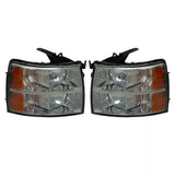 2007 2008 2009 2010 2011 2012 2013 Chevrolet Silverado 1500 2500 3500 Black Smoke Headlights Headlamps Head Lights Lamps Set