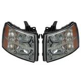 2007 2008 2009 2010 2011 2012 2013 Chevrolet Silverado 1500 2500 3500 Black Smoke Headlights Headlamps Head Lights Lamps Set