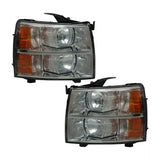2007 2008 2009 2010 2011 2012 2013 Chevrolet Silverado 1500 2500 3500 Black Smoke Headlights Headlamps Head Lights Lamps Set