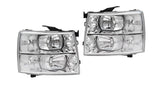 2007 2008 2009 2010 2011 2012 2013 Chevrolet Silverado 1500 2500 3500 Clear Headlights Headlamps Head Lights Lamps Set