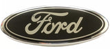 9" Emblem: Black with Silver Edge Oval Chrome Logo for Ford Grille