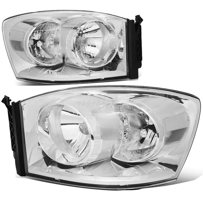 2006 2007 2008 Dodge Ram 1500 2500 3500 Clear Headlights Headlamps Head Lights Lamp Set
