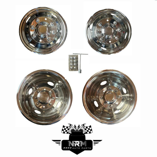 2005 - 2016 Ford F-350 Dually Front & Rear Wheel Simulator Set 4 Piece Chrome