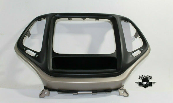 15 16 17 18 Jeep Cherokee 8.4" Radio Trim Bezel Black w/ Tan Dash